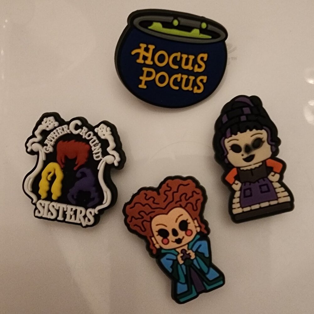 Lot of 4 Hocus Pocus shoe charms Croc style rubber